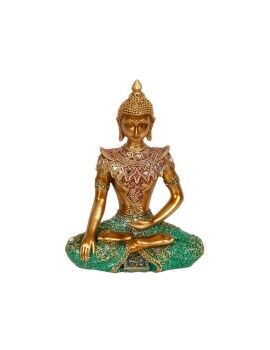 Figura Decorativa Romimex Dourado Resina Buda 16 x 22 x 8 cm