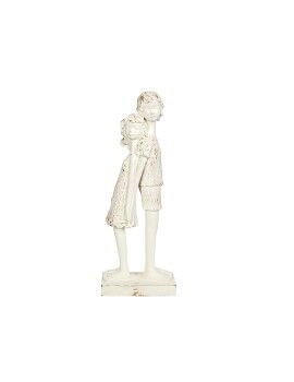 Figura Decorativa Romimex Branco Resina Meninos 14 x 38 x 7 cm