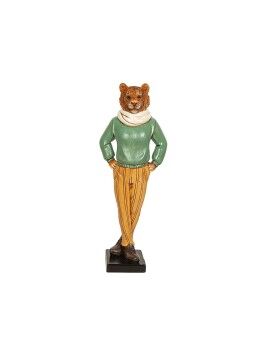 Figura Decorativa Romimex Verde Resina Tigre 14 x 37 x 10 cm