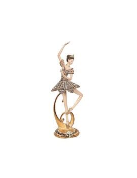 Figura Decorativa Romimex Dourado Resina Bailarina 13 x 38 x 9 cm