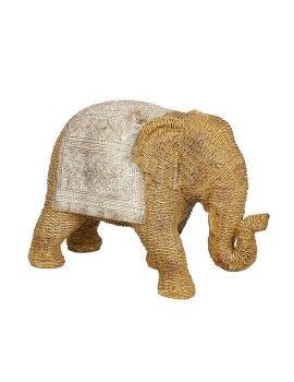 Figura Decorativa Romimex Bege Rotim Poliresina Elefante 29 x 20 x 12 cm