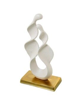 Figura Decorativa Alexandra House Living Blanco Dorado Aluminio Abstracto 23 x 12 x 45 cm