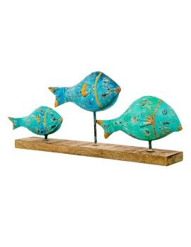 Figura Decorativa Alexandra House Living Azul Ferro Peixes 72 x 10 x 28 cm