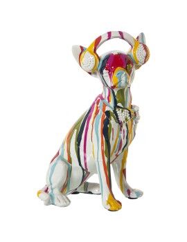 Figura Decorativa Alexandra House Living Multicolor Plástico Cão Auriculares Quadro 14 x 26 x 19 cm