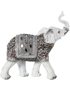 Figura Decorativa Alexandra House Living Blanco Plástico Elefante 12 x 26 x 27 cm