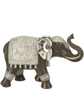 Figura Decorativa Alexandra House Living Negro Plateado Plástico Elefante 31 x 23 x 16 cm