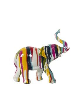 Figura Decorativa Alexandra House Living Multicolor Plástico Elefante Pintura 10 x 23 x 22 cm