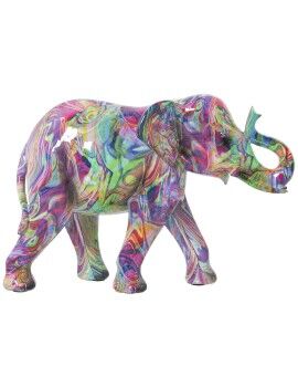 Figura Decorativa Alexandra House Living Multicolor Plástico Elefante Pintura 13 x 21 x 29 cm