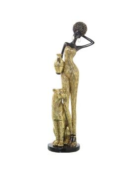 Figura Decorativa Alexandra House Living Dourado Plástico Africana Pantera 11 x 13 x 38 cm