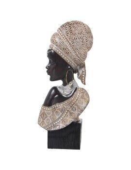 Busto Alexandra House Living Negro Dorado Plástico Africana 11 x 19 x 40 cm