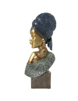 Busto Alexandra House Living Azul Dourado Plástico Africana 10 x 19 x 40 cm