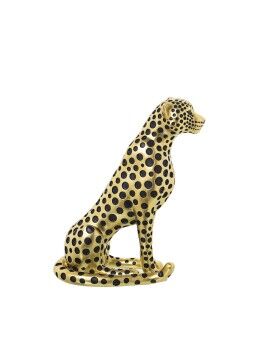 Figura Decorativa Alexandra House Living Negro Dorado Plástico Leopardo 12 x 22 x 27 cm