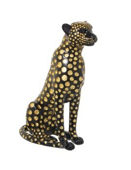 Figura Decorativa Alexandra House Living Negro Dorado Plástico Leopardo 33 x 39 x 45 cm