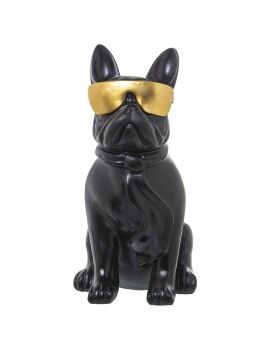 Figura Decorativa Alexandra House Living Negro Dorado Plástico Gafas Perro 19 x 27 x 26 cm