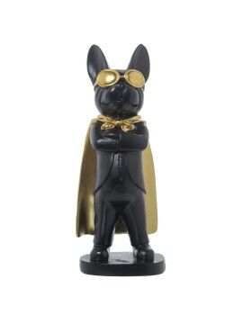 Figura Decorativa Alexandra House Living Negro Dorado Plástico Gafas Perro 12 x 15 x 32 cm