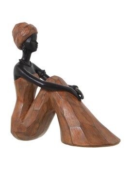 Figura Decorativa Alexandra House Living Marrón Plástico Africana 12 x 23 x 24 cm