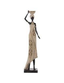 Figura Decorativa Alexandra House Living Beige Plástico Africana 15 x 19 x 63 cm