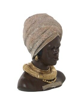 Busto Alexandra House Living Bege Plástico Africana 21 x 29 x 34 cm