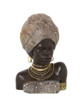 Busto Alexandra House Living Bege Plástico Africana 25 x 21 x 35 cm