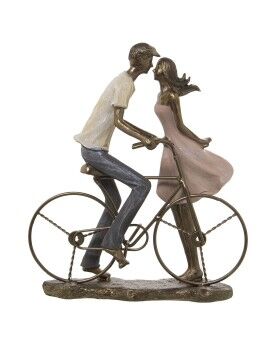 Figura Decorativa Alexandra House Living Plástico Dorado Bicicleta Pareja 14 x 27 x 31 cm