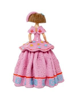 Figura Decorativa Alexandra House Living Cor de Rosa Plástico Vestido 15 x 15 x 21 cm