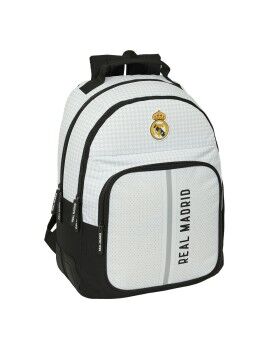 Mochila Escolar Real Madrid C.F. 24/25 Blanco Gris 32 x 42 x 15 cm