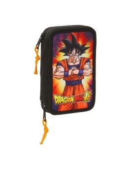 Plumier Doble Dragon Ball Negro 12.5 x 19.5 x 4 cm 28 piezas