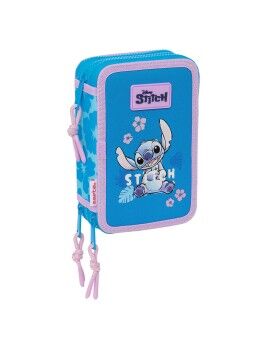 Estojo Triplo Lilo & Stitch Hawaii Azul 12,5 x 19,5 x 5,5 cm 36 Peças