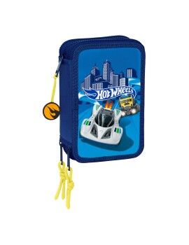 Estojo Triplo Hot Wheels Sonny Azul Marinho 12,5 x 19,5 x 5,5 cm 36 Peças