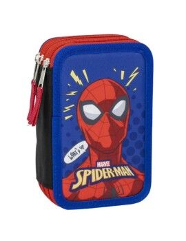 Estojo Triplo Spider-Man Azul 12,5 x 6,5 x 19,5 cm