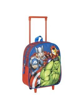 Mochila Escolar com Rodas The Avengers Azul 25 x 30 cm