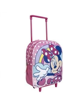 Mochila Escolar com Rodas Minnie Mouse Cor de Rosa 25 x 28 x 10 cm