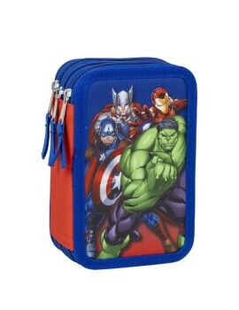 Estojo Triplo The Avengers Azul 12,5 x 6,5 x 19,5 cm