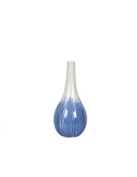 Vaso Romimex Azul Branco Cerâmica 18 x 40 x 18 cm