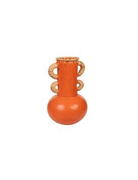 Vaso Romimex Laranja Natural Cerâmica Rotim 20 x 40 x 20 cm Com pegas