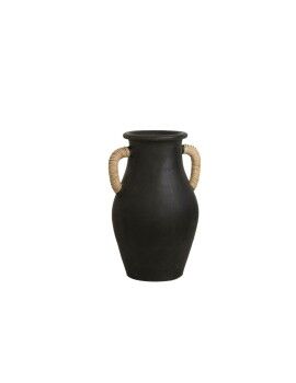 Vaso Romimex Preto Cerâmica Rotim 20 x 40 x 20 cm Com pegas