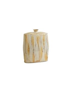 Vaso Romimex Branco Dourado Alumínio 31 x 36 x 14 cm