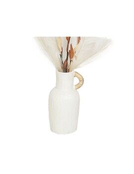 Vaso Romimex Branco Rotim Terracota 12 x 30 x 12 cm Com pega