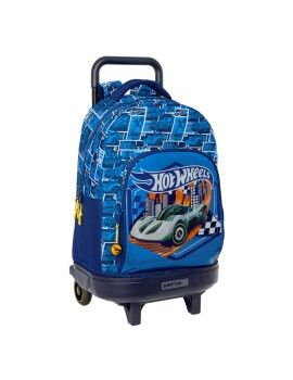 Mochila Escolar con Ruedas Hot Wheels Sonny Azul marino 33 x 45 x 22 cm