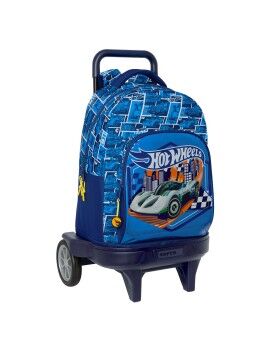 Mochila Escolar com Rodas Hot Wheels Sonny Azul Marinho 33 x 45 x 22 cm