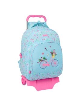 Mochila Escolar com Rodas Safta Bicicleta Azul 32 x 42 x 15 cm