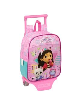 Mochila Escolar com Rodas Gabby's Dollhouse Party Cor de Rosa 22 x 27 x 10 cm