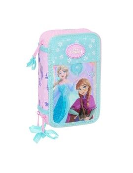 Estojo Triplo Frozen Cool days Violeta Azul celeste 12,5 x 19,5 x 5,5 cm 36 Peças