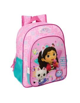 Mochila Escolar Gabby's Dollhouse Party Cor de Rosa 26 x 34 x 11 cm