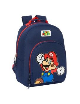 Mochila Escolar Super Mario World Azul Marinho 32 x 42 x 15 cm