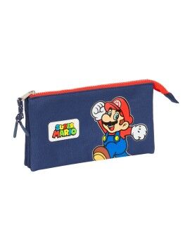 Malas para tudo triplas Super Mario World Azul Marinho 22 x 12 x 3 cm