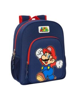 Mochila Escolar Super Mario World Azul Marinho 32 x 38 x 12 cm