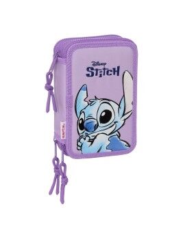 Estojo Triplo Lilo & Stitch Sweet Azul Lilás 12,5 x 19,5 x 5,5 cm 36 Peças