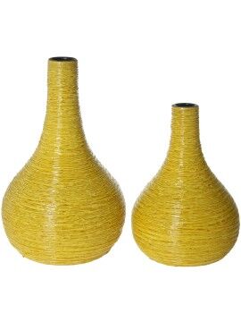 Conjunto de 2 Vasos Alexandra House Living Amarelo Cerâmica 25 x 36 x 37 cm (2 Peças)