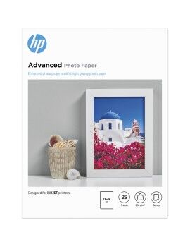 Papel Fotográfico Brillante HP Q8696A A5 25 Hojas (25 Unidades)